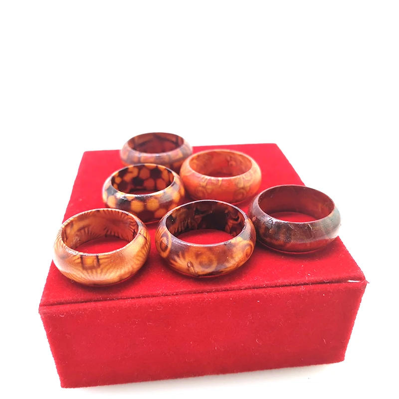 

YD&YDBZ New Wood Rings 5 Sizes Round Jewelry Harajuku Gothic Wooden Jewelry Fashion Finger Ring Accessories Wholesale Round Ring
