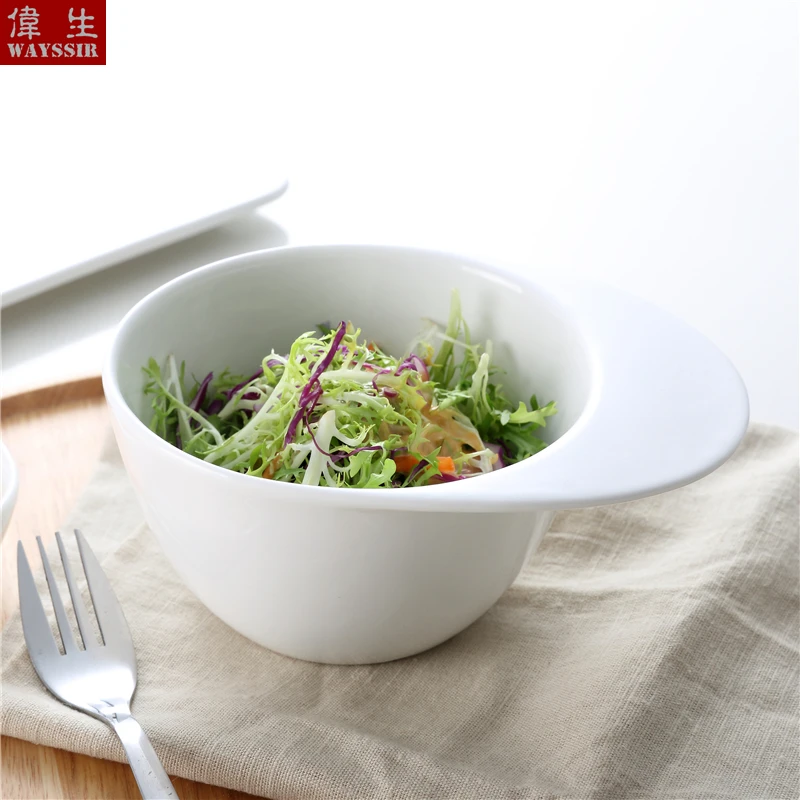 Шапка в форме белого фарфора миска для фруктового салата ужин завтрак соус