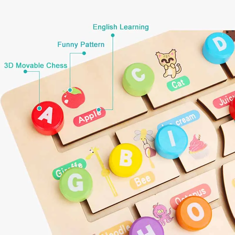 

Children's Wooden Puzzle Toys Kids Early Educational Toys Number Letters Learning Puzzles Baby Montessori Jigsaw Wooden Puzzles