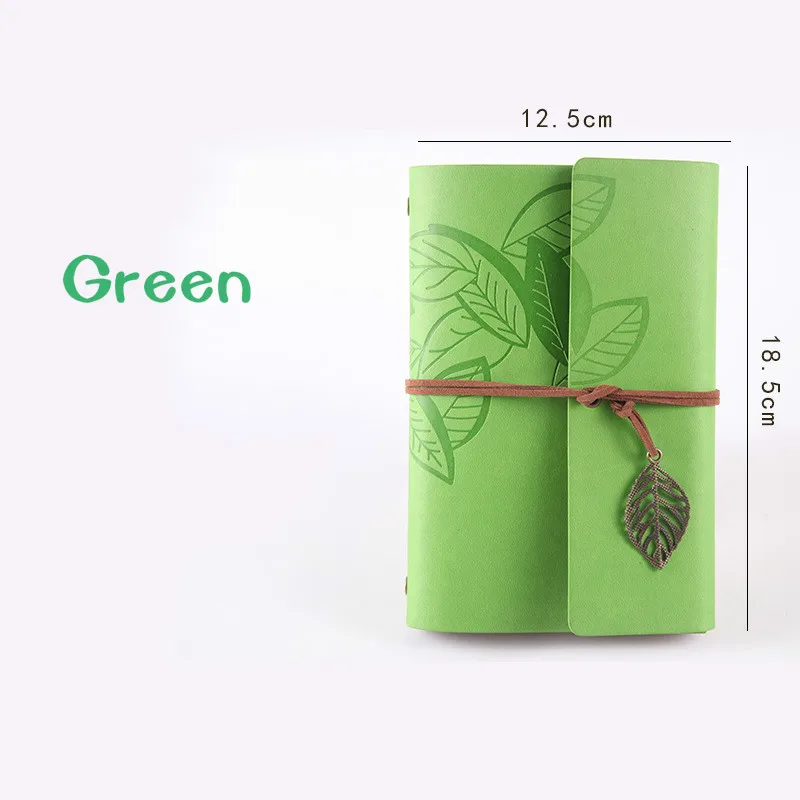green Винтажная записная книжка для путешественников, дневник, блокнот из искусственной кожи, спираль, записная книжка, бумага, журналы планирования, школьные канцелярские принадлежности, подарок - Цвет: green