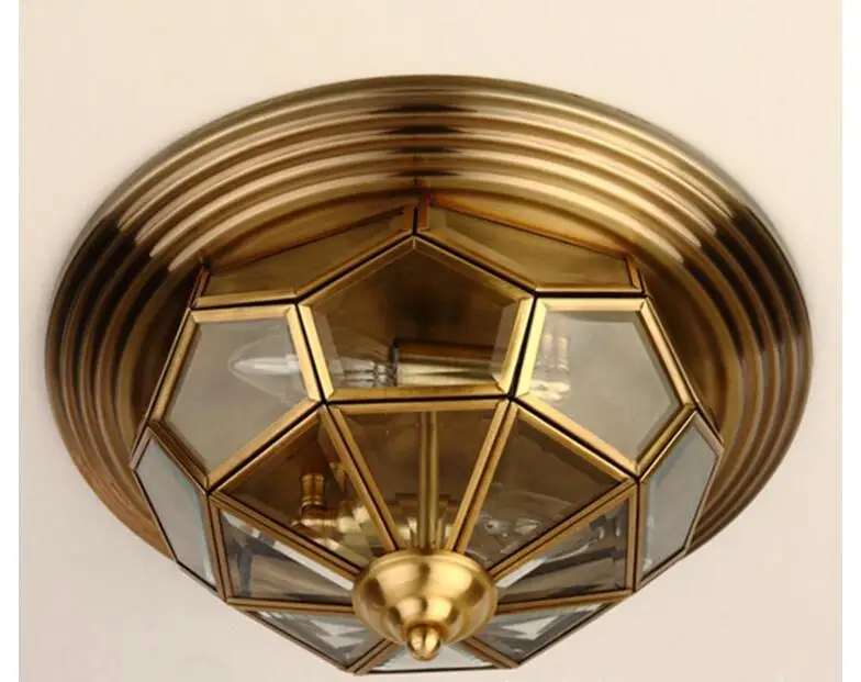 

Free Shipping D45cm H20cm Art Decration 90-265V Bronze Anqitue Style Design Ceiling Lamp Copper Luster E14 LED Ceiling Lighting