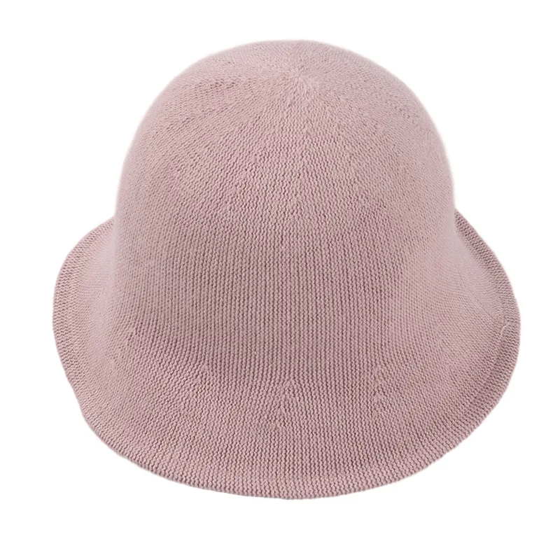 Осенне зимняя Панама кашемировая вязаная шапка для раковины женщин простая