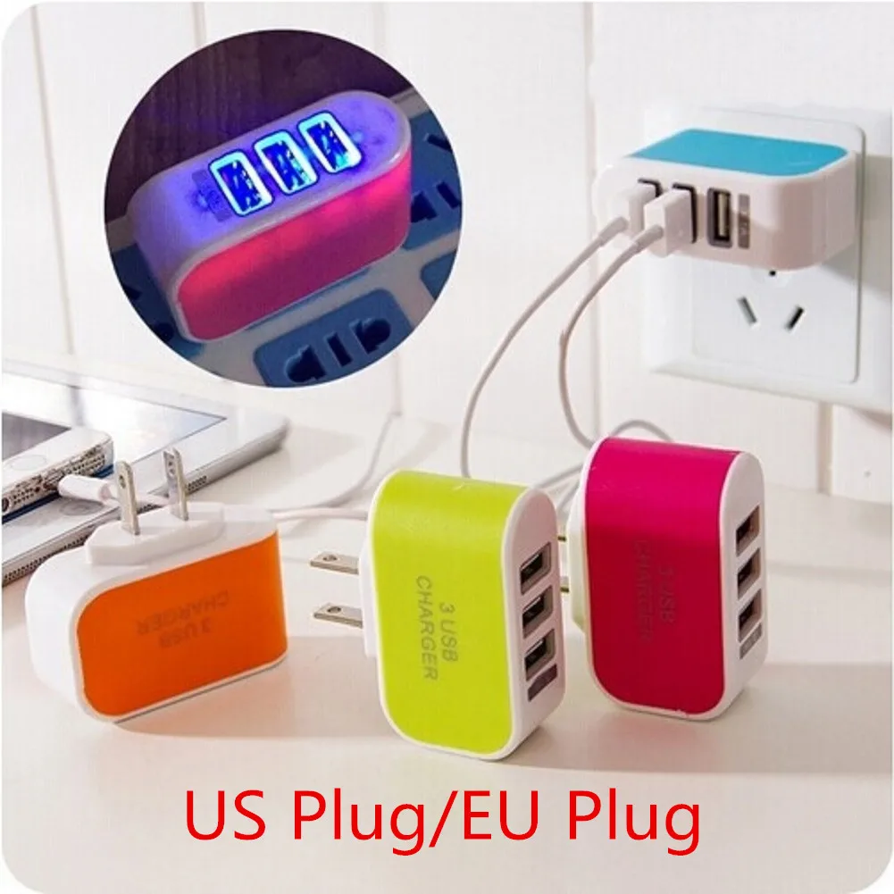 CARPRIE Мода 3.1A тройной USB порт настенное домашнее зарядное устройство переменного тока для путешествий адаптер для samsung для Apple EU штекер Прямая-L808