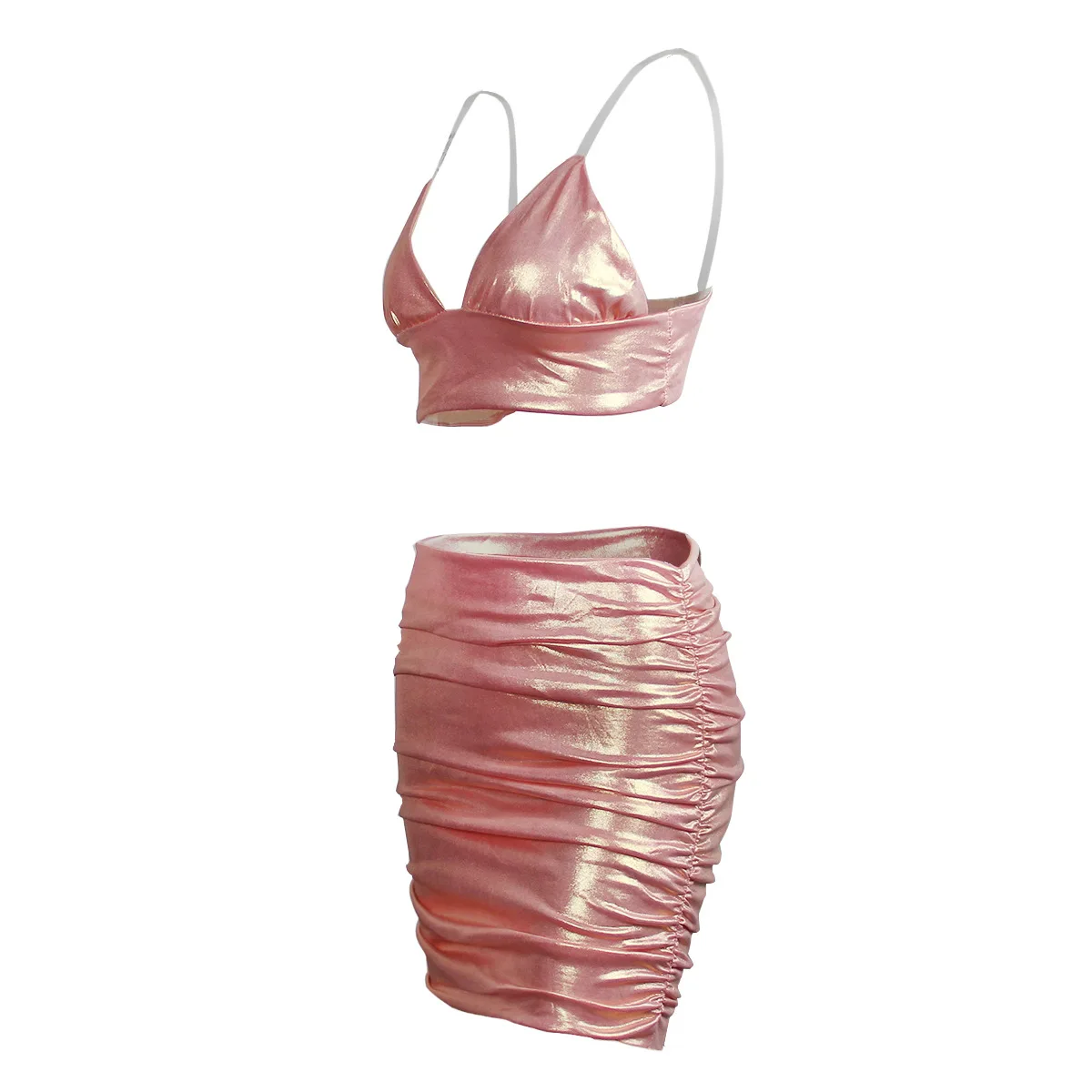 2020 пикантный облегающий плиссированный комплект из двух предметов вечернее