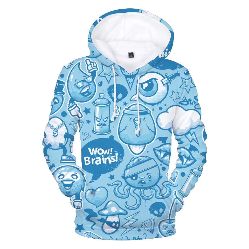 

Cute Graffiti Style 3D Print hot sale Hoody Sweatshirt Hip Hop 3D Graffiti Trench Coat Sweatshirt fashion Hoodie Boys/Girls Tops