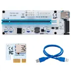 Райзер VER008S 3 в 1 Molex 4Pin Sata 6PIN PCIe PCI-E PCI Express, карта 1x до 16x, USB 3,0, кабель для майнинга BTC