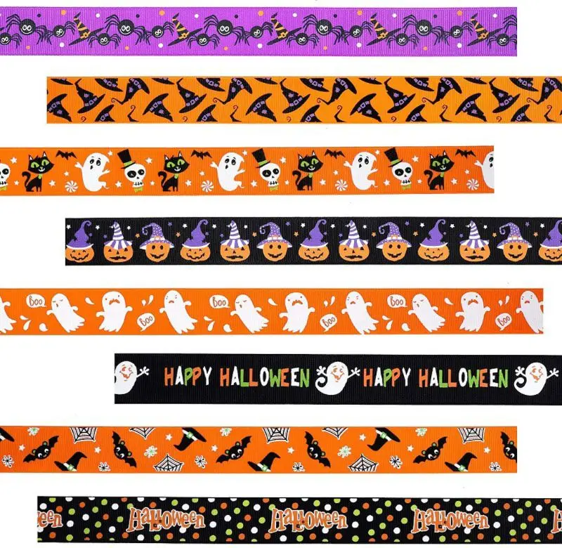 

30Yards Halloween Organza Grosgrain Ribbon Sewing Gift Wrapping Hair Bows Crafts T4MD