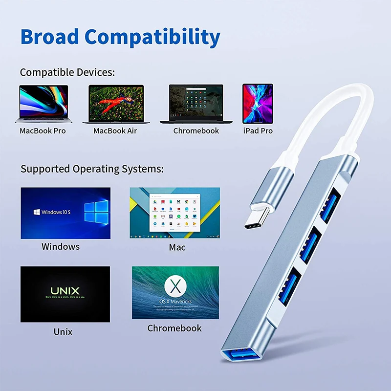 Usb-хаб 3 0 Otg Тип C 1 мульти 4 порта ноутбук ПК компьютер аксессуары для Macbook Pro Air