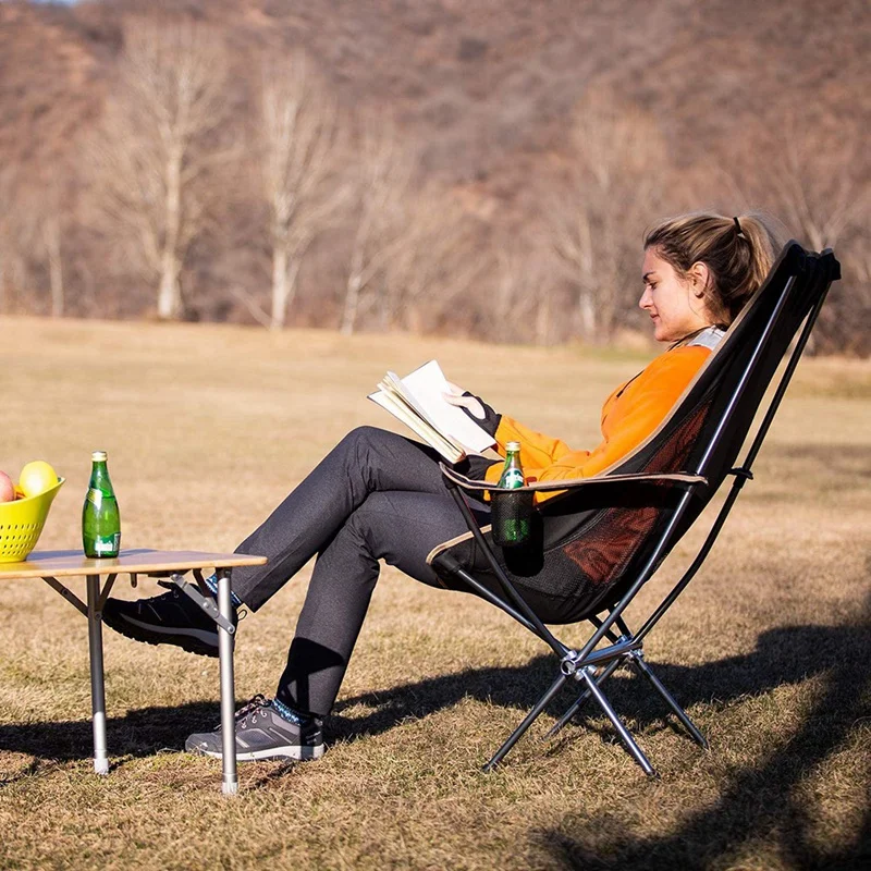 en Ucuz Açık Ultralight Taşınabilir Katlanır Sandalye, Ay Sandalye Kamp Plaj Sandalyesi Taşıma çantası Ile
