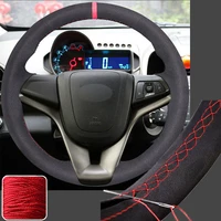 suede steering wheel covers hand sew wrap for chevrolet 2015 cruze sonic orlando super soft non slip durable car interior
