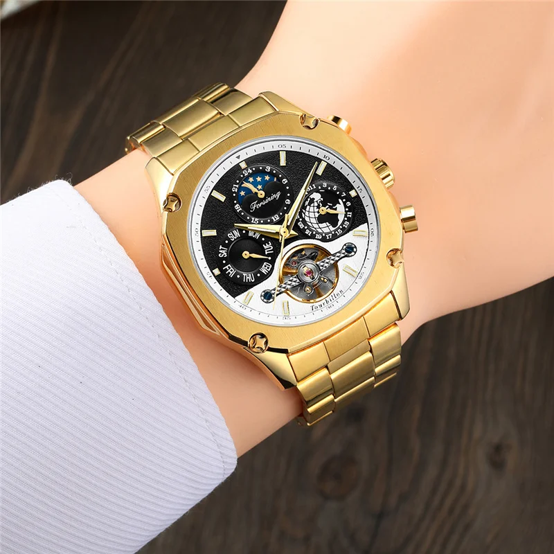 FORSINING Tourbillon Automatic Mechanical Men Wristwatch Military Sport Male Clock Top Brand Luxury Waterproof Man Watch 6912 | Наручные