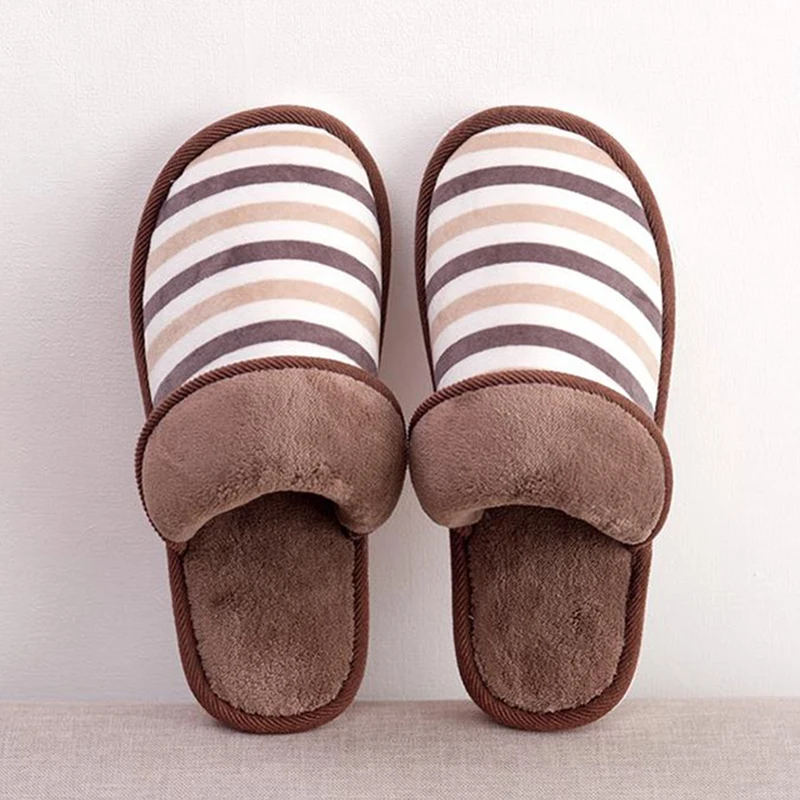 

Men home slippers Winter Plus Size 45-50 Household Fashion Gingham Warm Comfy Indoor Slippers For male Short Plush Bedroom Shoes