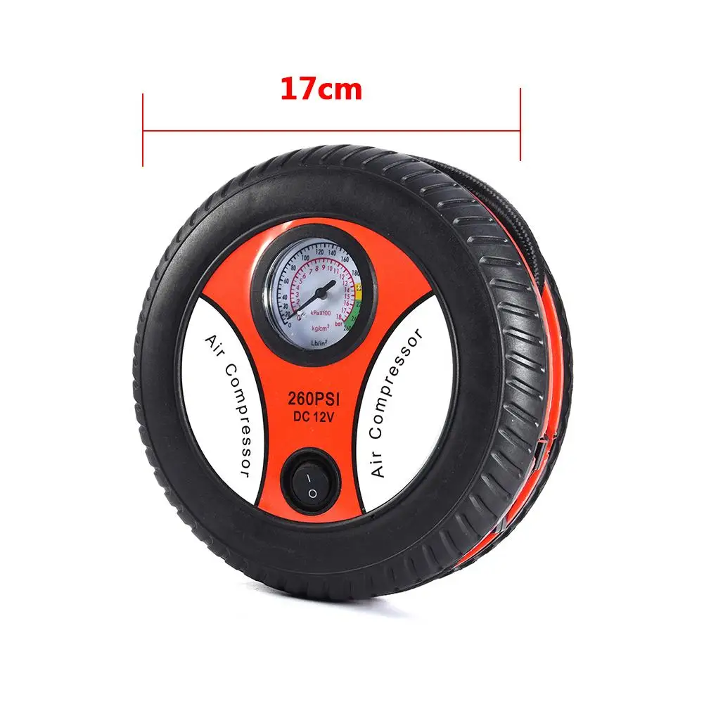 260PSI DC 12V портативный Электрический мини-насос для накачивания шин воздушный