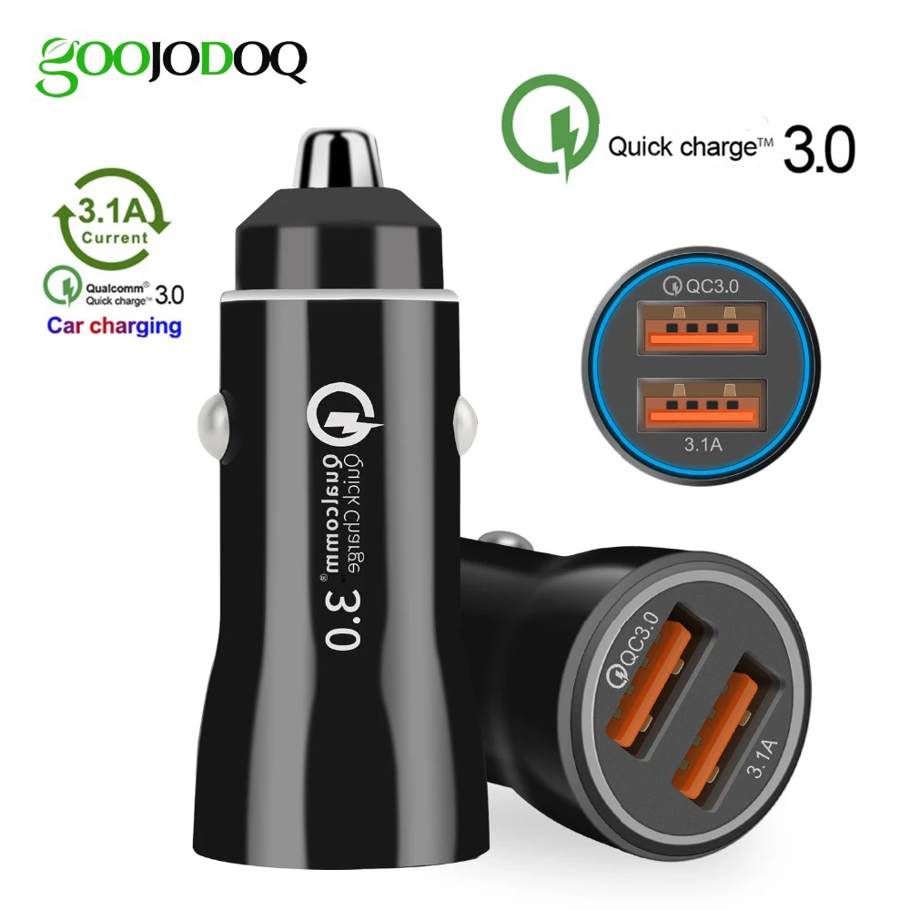 Автомобильное зарядное устройство 3 0 dual fast usb для xiaomi автомобильное quick charge + 3.1a