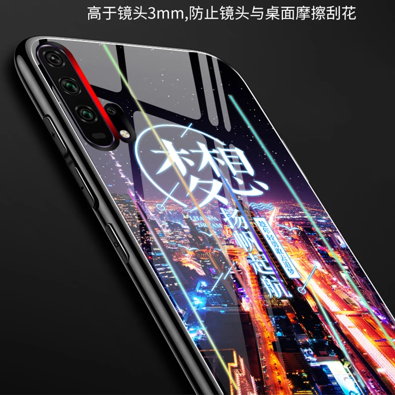 Цветной светящийся стеклянный чехол Aurora Dazzle для телефона huawei P30 Mate 20 P20 Pro Lite Honor 9X 8X