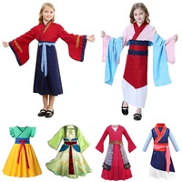 girl huamula dress chinese traditional costumes outfits kids female hero clothes ancient partial collar wide sleeves hanfu 2 14t