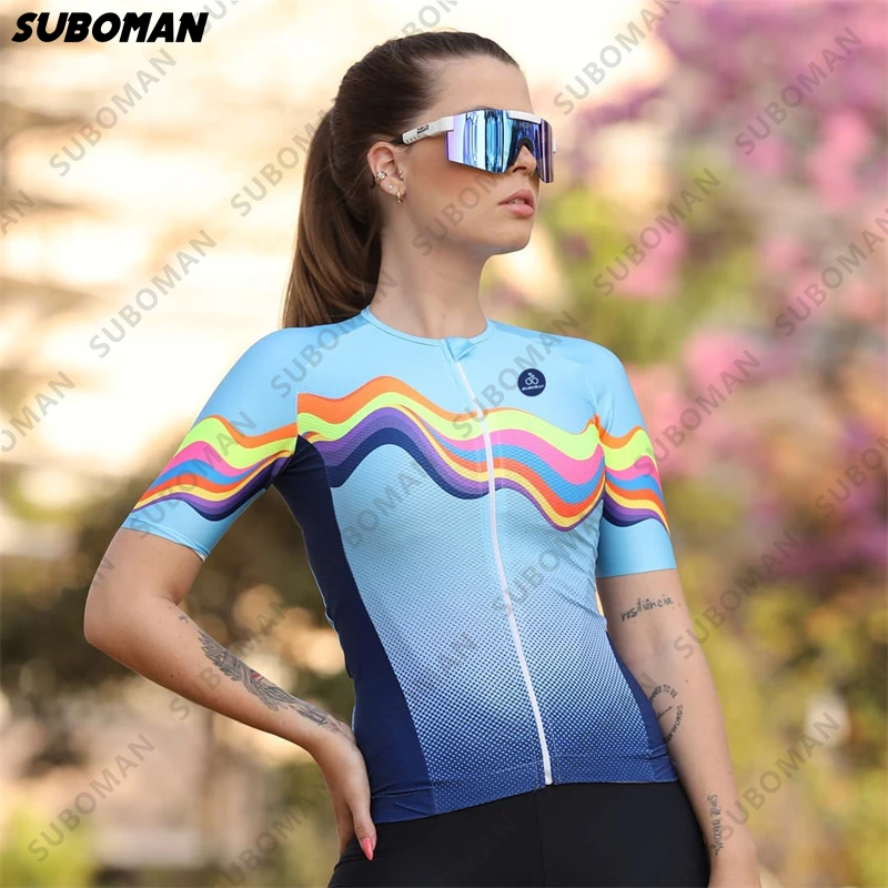

suboman women's cycling jumpsuit macacao ciclismo feminino team outdoor fitness clothing women's mountain bike triathlon tights