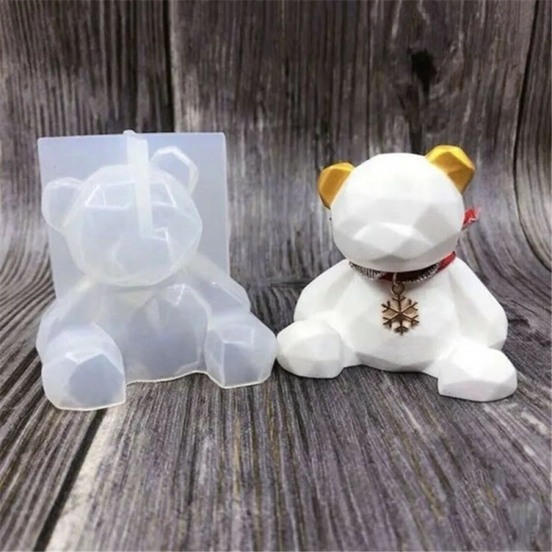 Рождественские декоративные формы 3D Медведь смолы шоколада прессформы