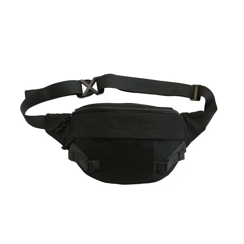 

Black Waist Bag Casual Men Belt Pack Nylon Unisex Crossbody Pouch Sports Chest Bag Male Fanny Pack Hip Hop Street Men Bags