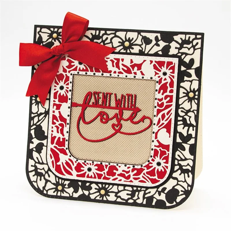 Рамки с цветочным узором высечки для изготовления карточек рамки фотоальбома +