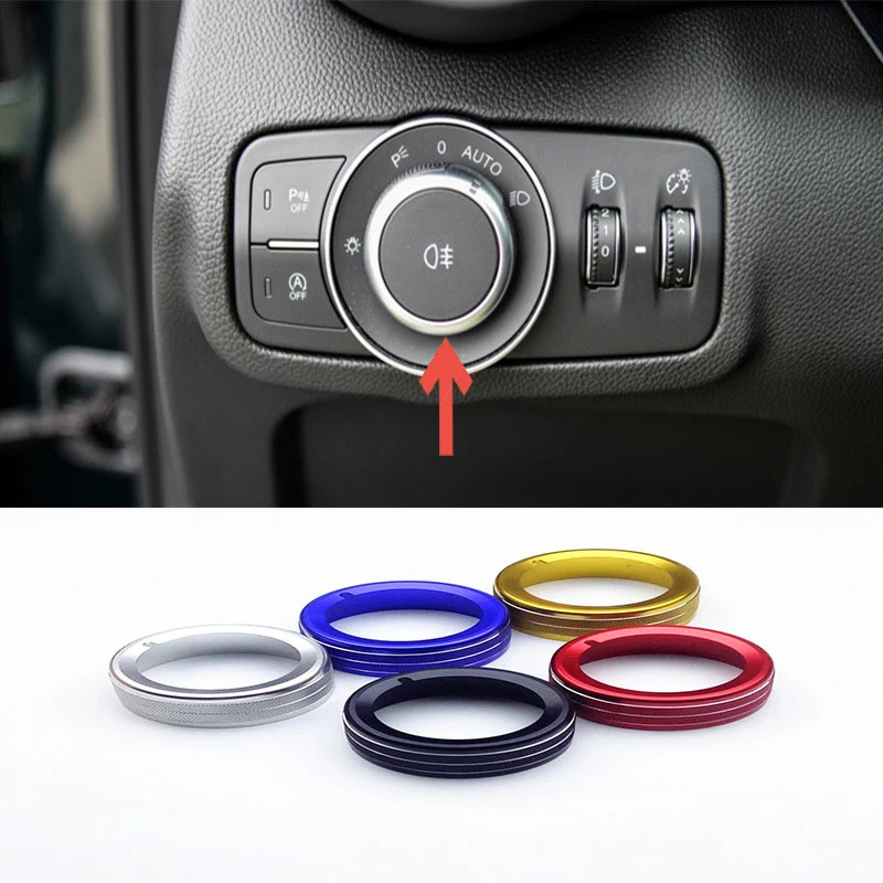 Headlight Adjust Knob Declrative Ring Metal Protective Cover For Alfa Romoe Giulia Stelvio 2017-2019 Interior Modified Supplies