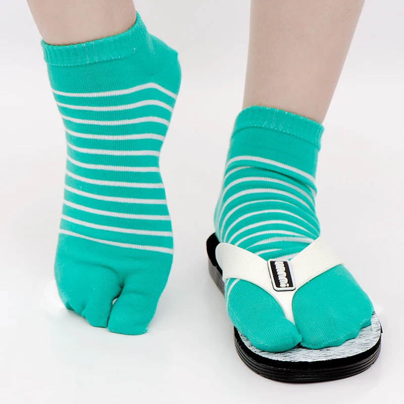 1 пара мужские короткие полосатые хлопковые носки с двумя пальцами|toe socks men|mens dress