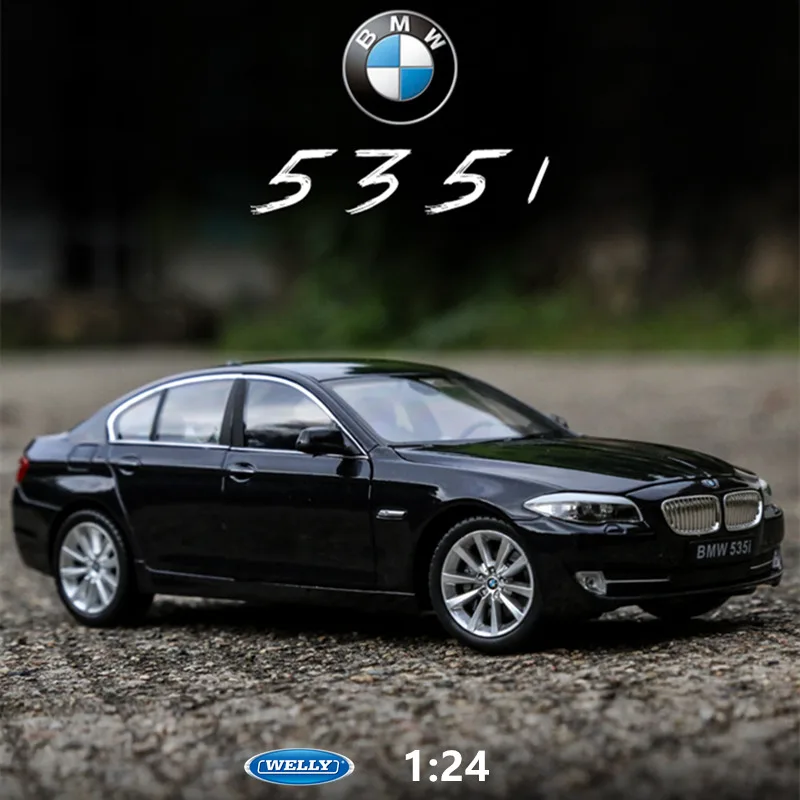 Модель автомобиля WELLY 1:24 BMW 535i из черного сплава имитация украшение коллекционная