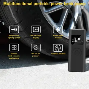 handheld cordless car tire inflator pump portable emergency phone power bank led lighting car accessories for tyre ball free global shipping