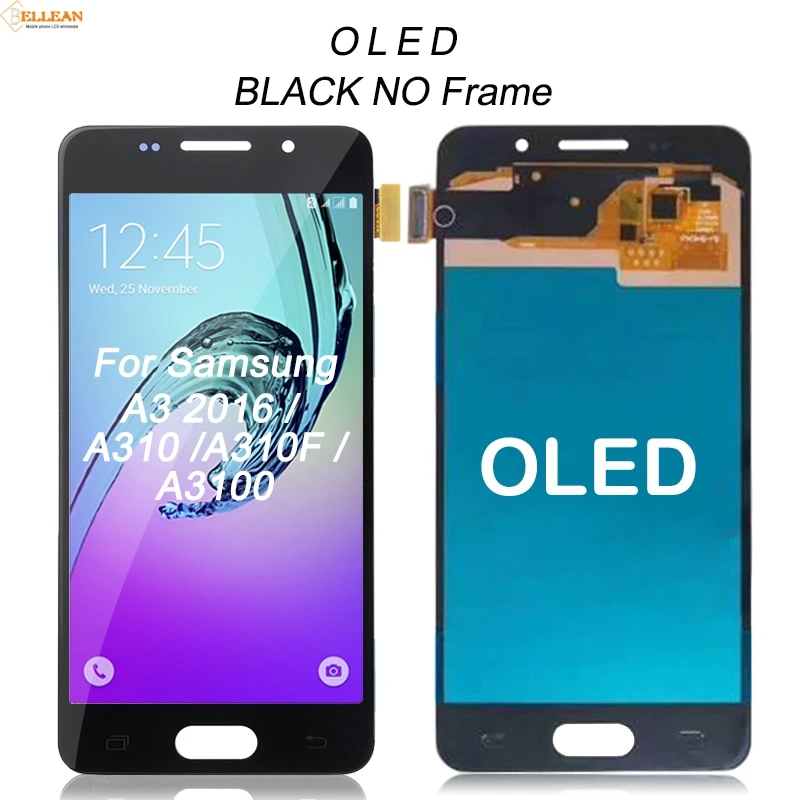 Catteny Акция A3 дисплей для samsung Galaxy A310 Lcd кодирующий преобразователь сенсорного экрана в сборе A310F дисплей с рамкой - Цвет: OLED Black