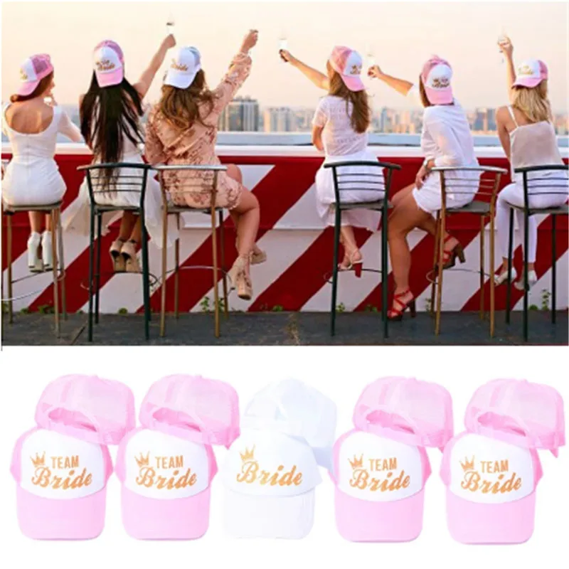 

Hen Party Bachelor Party Bride Team Caps Creative Wedding Decoration Photo Props Bridal Shower Party Supplies Wedding Decor
