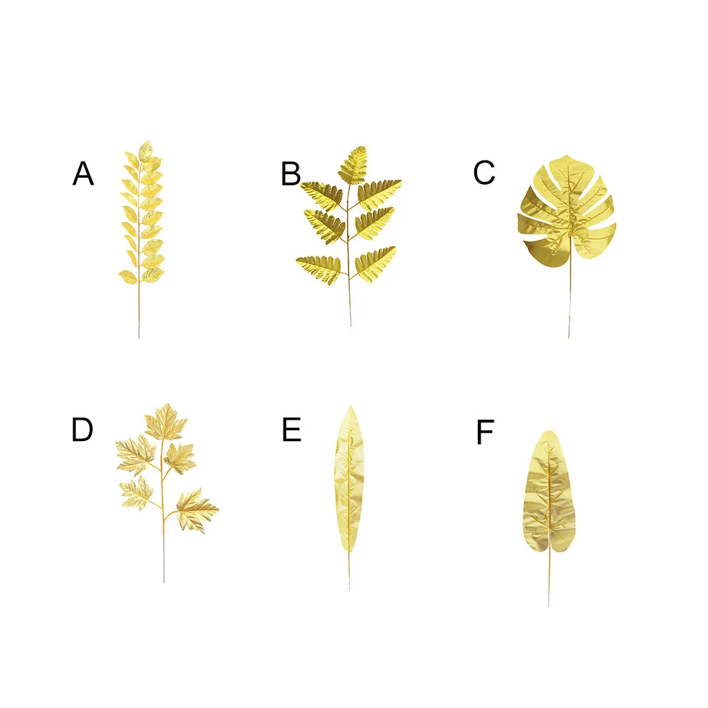 Artificial Leaf Gold Monstera Tree Leaves Garden Party Home Decor Photography Background Flower Arrangement INS Wind Fake Plants | Дом и сад