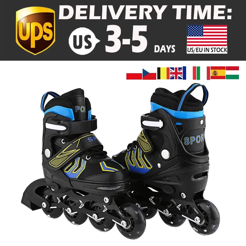 

Adjustable Flash Roller Skating Boots Unisex Indoor Outdoor Roller Children Tracer New Boy Girl Children Inline Skates