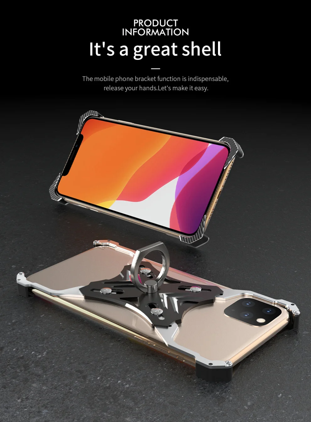 Алюминиевый металлический бампер чехол для iPhone 11 Pro XS MAX X XR жесткое крепление в виде кольца на палец Kickstand чехол для iPhone 11 Pro Max бампер