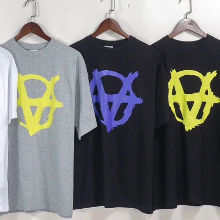 

Vetements T Shirt Anarchy Anti-war Logo Gothic Letter Vetements T-shirt