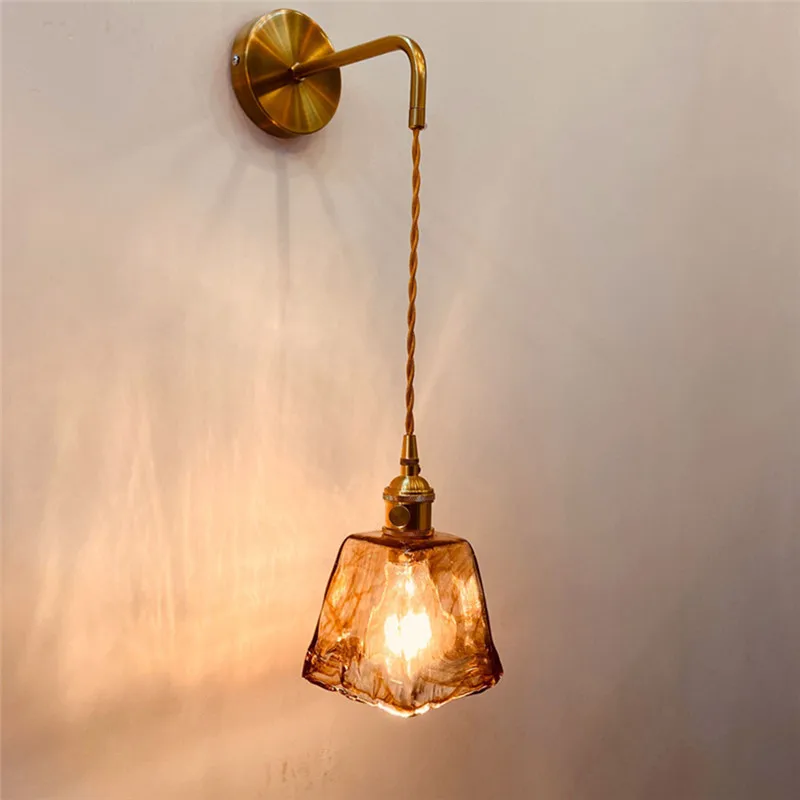 

Настенный ретро-светильник в виде листьев лотоса из латуни, винтажный подвесной светильник для фойе, коридора, украшение для отеля, спальни