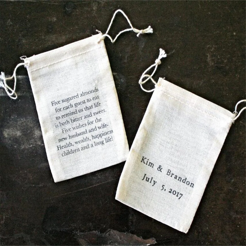 15 шт. изготовленные на заказ из Иордании миндальные мешочки с итальянским