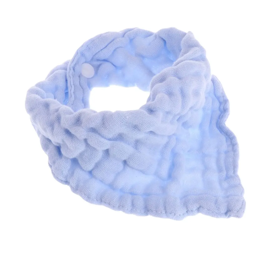 light blue Новинка, хлопковые Слюнявчики унисекс для малышей, шесть слоев плиссированного моющегося однотонного цвета, цветной нагрудник, треугольный нагрудник, Одежда для младенцев - Цвет: light blue
