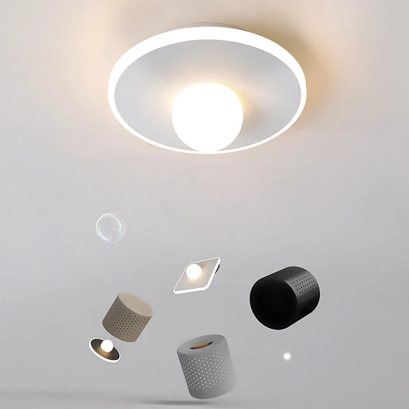 

Modern LED ceiling light 11W 13W Nordic style lamp for aisle entrance balcony cloakroom black and white