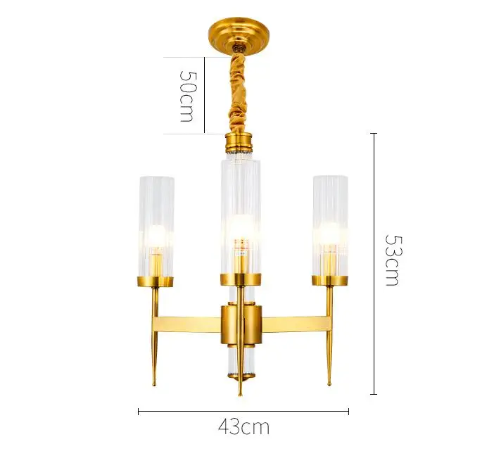 3 light Американская вилла RH столовая Эдисон E27 Led подвесные светильники прямая пластина золотой металлический блеск лампы Led стержень подвесной светильник - Цвет корпуса: 3 light