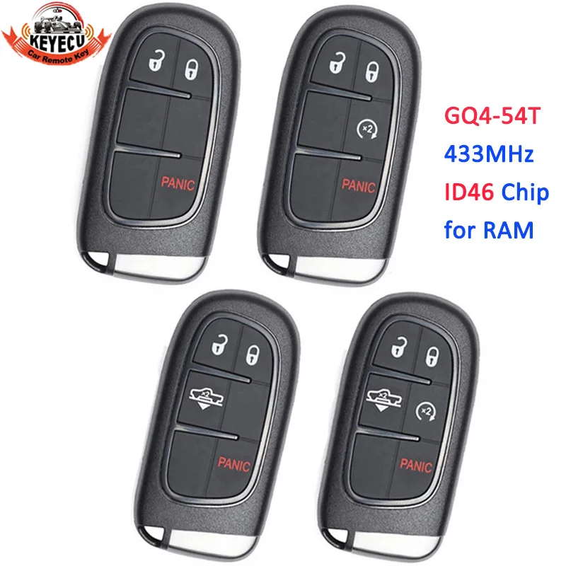 KEYECU 433MHz ID46 Chip GQ4 54T 3/ 4/ 5 Button умная деталь для RAM 1500 2500 3500 2013 2015 2014 2016 2017|Ключ от авто| |