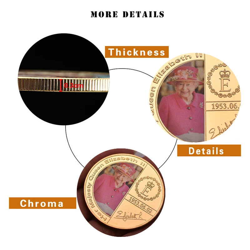 WR Queen Elizabeth II золотые коллекционные монеты оригинал с подарочной коробкой