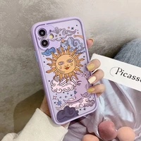 zuidid funny sun moon face phone case for iphone 11 pro 12 7 xs max x xr se20 8 plus shockproof hard tpu matte cover clear coque