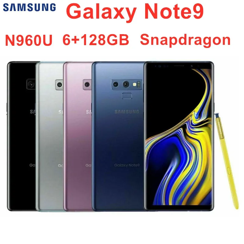 Samsung Galaxy Note9 Note 9 N960U, 128 Гб ПЗУ, 6 ГБ ОЗУ,, LTE, четыре ядра, 6,4 дюймов, двойной, 12 МП, NFC, Snapdragon 845, мобильный телефон