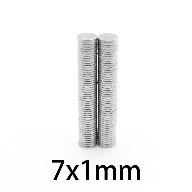100-1000 шт., неодимовые магниты, 7 х1 мм, 7 х1 мм