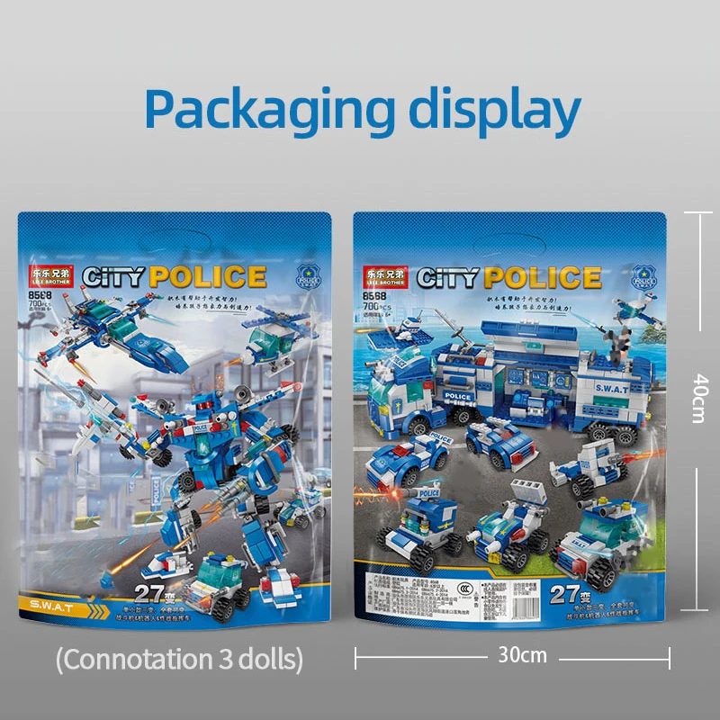 700 PCS City Police Series Building Blocks Car Mini Figures Store Blue Toys for Children Boys Train Mech Robot Toy | Игрушки и хобби