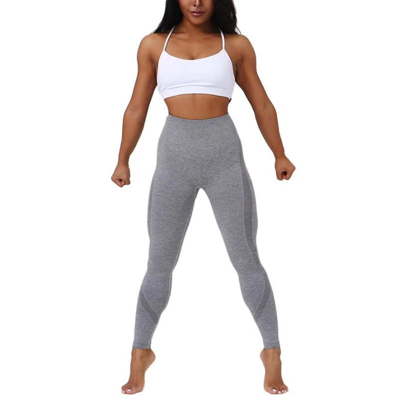 

Women's High Waist Fitness Gym Smile Contour Seamless Leggings Yoga Pants Lady Girl Work Out Hollowout Exercise