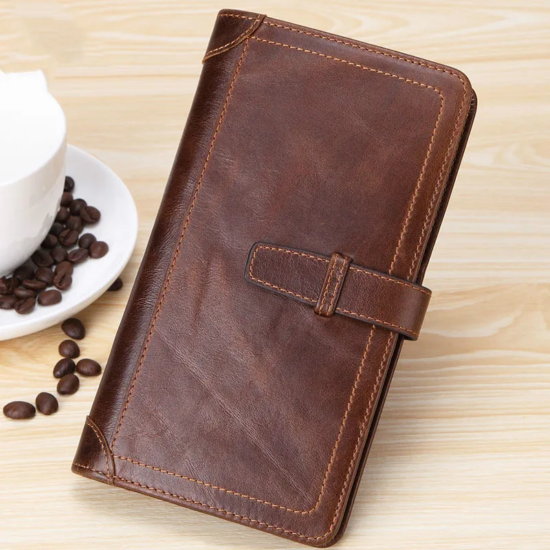 Новая Вощеная сумка для паспорта 8 карт Мужская Ручная однотонный с