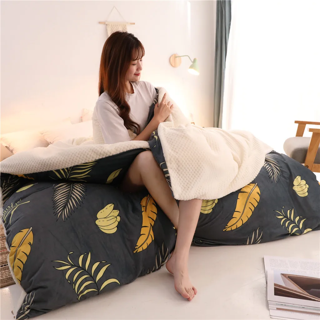 

Winter Thicken Duvet Cover Magic Velvet Duvet Cover Pillowcase Throw Blanket Bedspread Bedding Sets Polar Fleece Quilt Cover