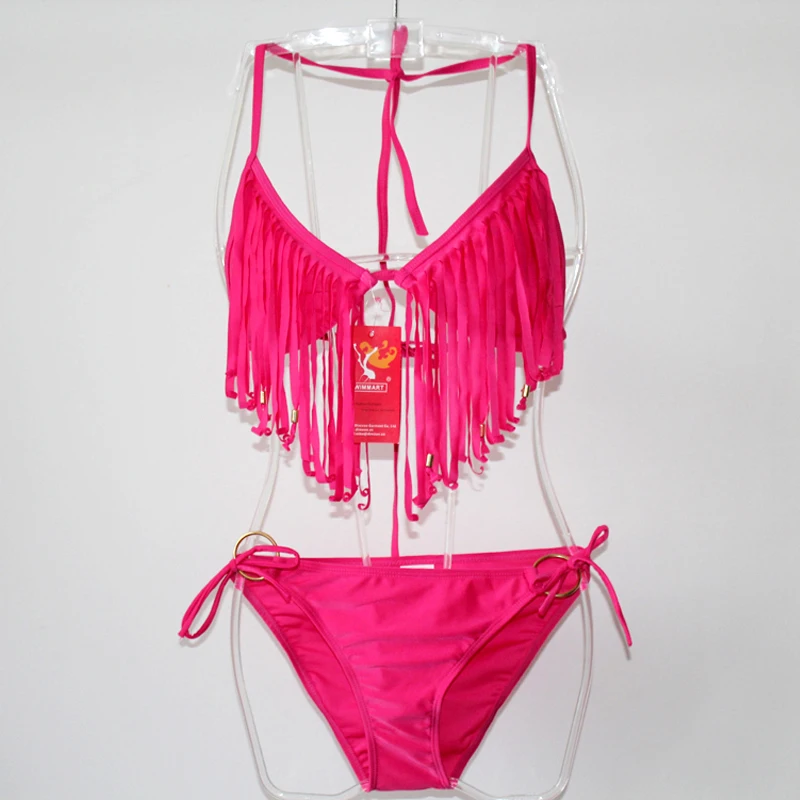 

Classic Tassel Bikini Model 2020 Beads Top Popular Ring - tied Bottom All Female Favorite Fringed Bikini for Women S.M.L.XL.XXL
