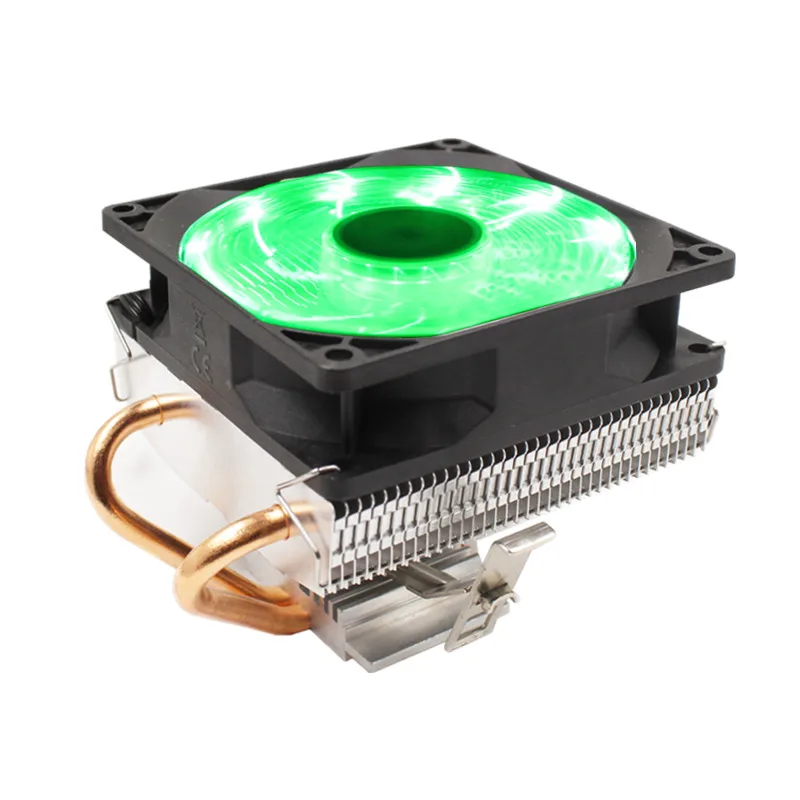 Green Light 90mm RGB светодиодный кулер охлаждения процессора 2 heatpipe cpu вентилятор 3Pin ПК охлаждения 90 мм вентилятор радиатора для LGA/775/1158/1366/AM4/AM3/AM2+/AM2 - Цвет лезвия: Green Light 90mm